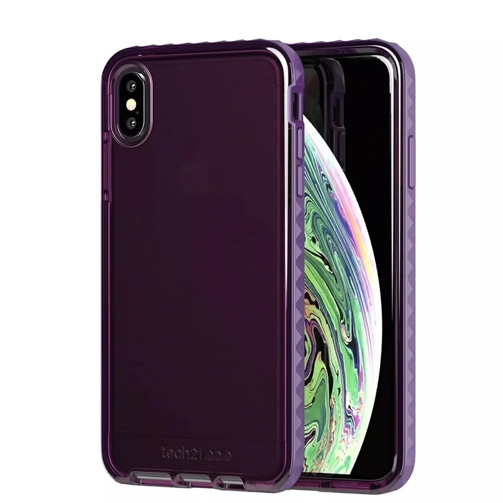 Tech21 EvoRox FlexShock Cherry Red and Deep Purple iPhone XS Max Cases